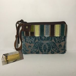 Deirdre McGhee Designs Patchwork And Leather Wristlet NWT